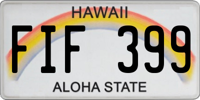 HI license plate FIF399
