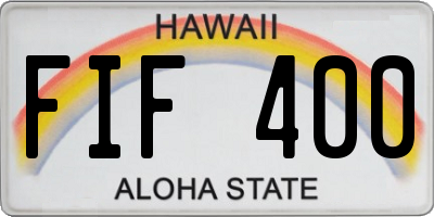 HI license plate FIF400