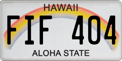 HI license plate FIF404