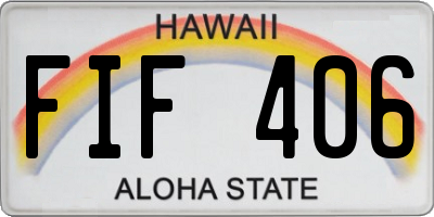 HI license plate FIF406