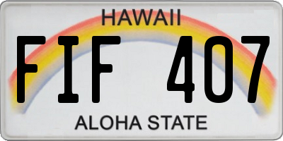HI license plate FIF407
