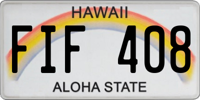 HI license plate FIF408