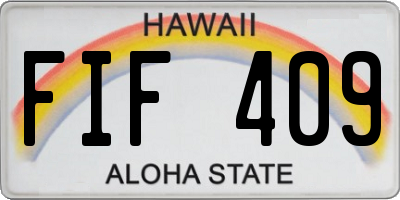 HI license plate FIF409