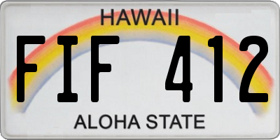 HI license plate FIF412
