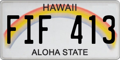 HI license plate FIF413