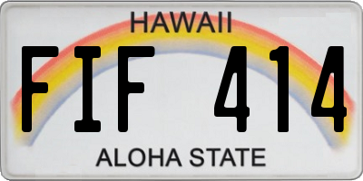 HI license plate FIF414