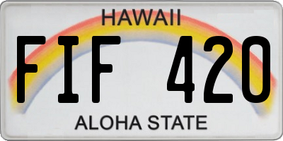 HI license plate FIF420