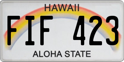 HI license plate FIF423