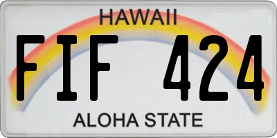 HI license plate FIF424