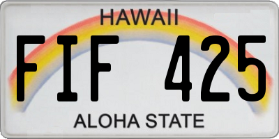 HI license plate FIF425