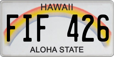 HI license plate FIF426