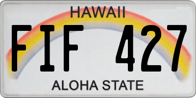 HI license plate FIF427