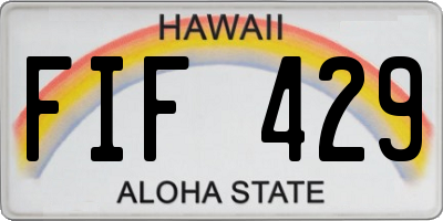 HI license plate FIF429