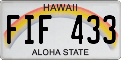 HI license plate FIF433