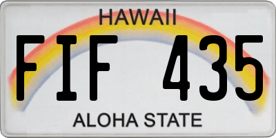HI license plate FIF435