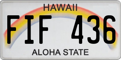HI license plate FIF436