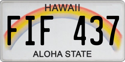 HI license plate FIF437