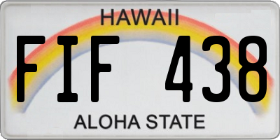 HI license plate FIF438