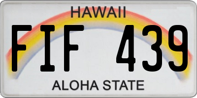 HI license plate FIF439