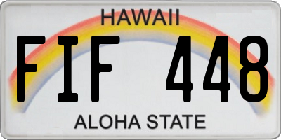 HI license plate FIF448
