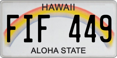 HI license plate FIF449