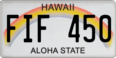 HI license plate FIF450