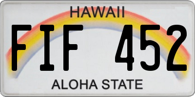 HI license plate FIF452