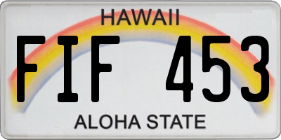 HI license plate FIF453
