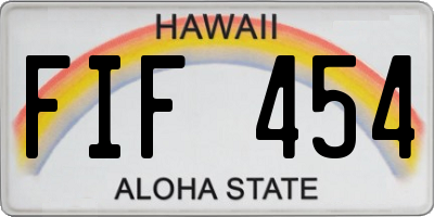 HI license plate FIF454