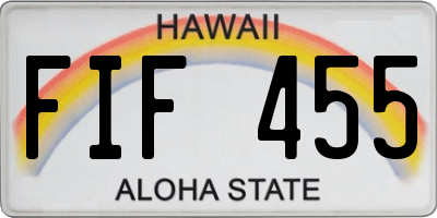 HI license plate FIF455