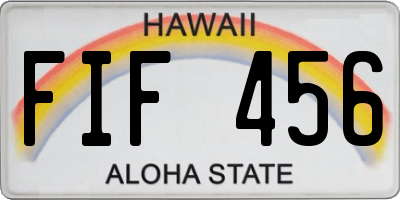 HI license plate FIF456