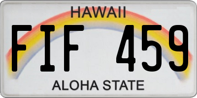 HI license plate FIF459