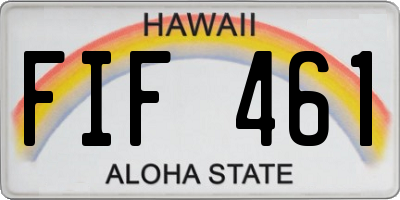 HI license plate FIF461