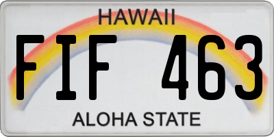 HI license plate FIF463