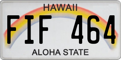 HI license plate FIF464