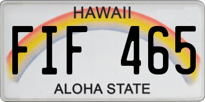 HI license plate FIF465