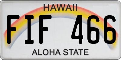 HI license plate FIF466