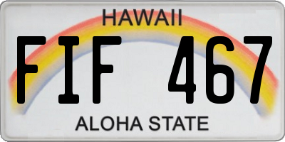 HI license plate FIF467