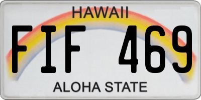 HI license plate FIF469