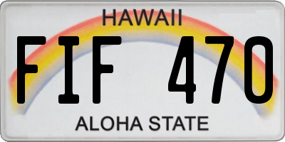 HI license plate FIF470