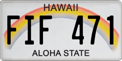 HI license plate FIF471