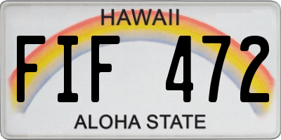 HI license plate FIF472