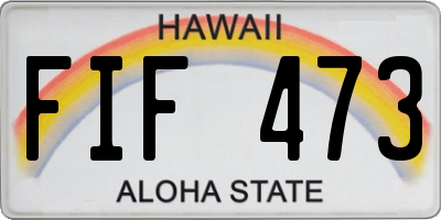 HI license plate FIF473