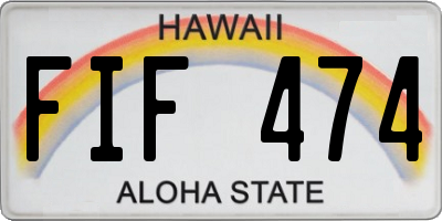 HI license plate FIF474