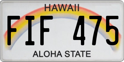 HI license plate FIF475