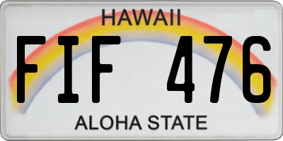 HI license plate FIF476