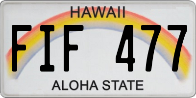 HI license plate FIF477