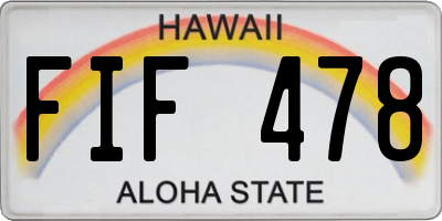 HI license plate FIF478