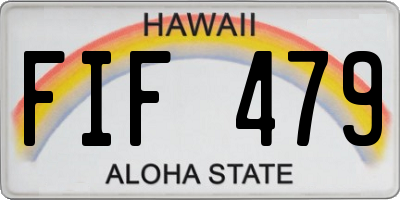 HI license plate FIF479