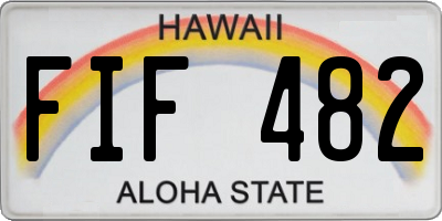 HI license plate FIF482